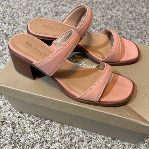 NEW Madewell Double-Strap Heeled Mules Nubuck Leather (Size 8.5)